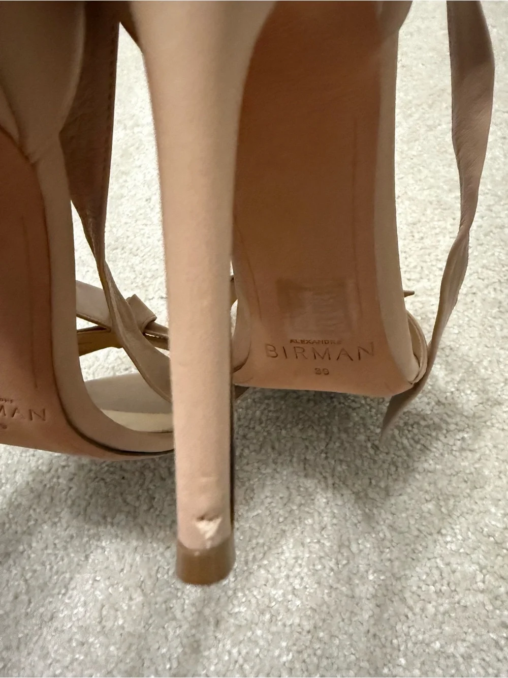 Alexandre Birman Clarita nude Leather Ankle-Tie